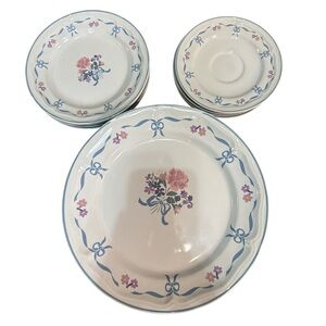 Vtg 1983 Victoria Newcor Plate Set stonewear